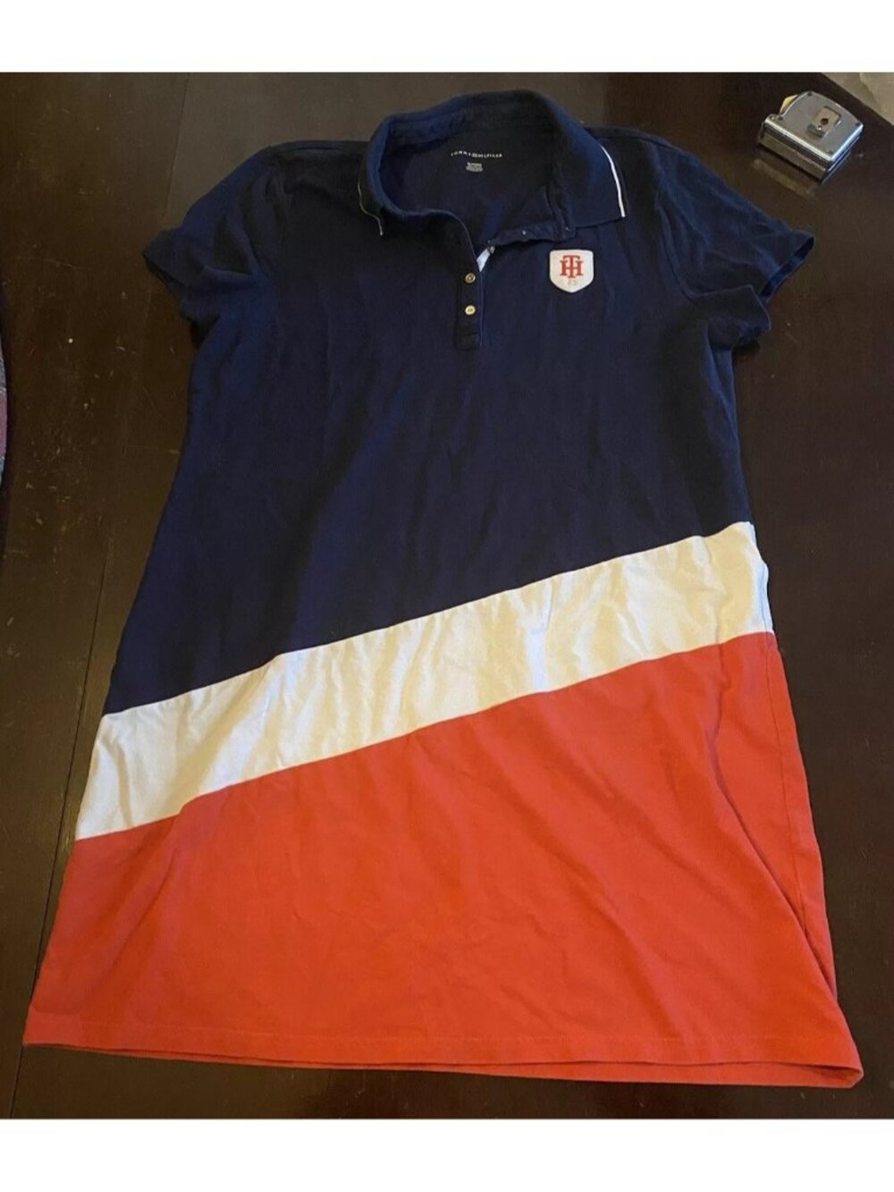 Tommy Hilfiger Polo Dress Red White Blue Golf Tennis Women XL Extra Large